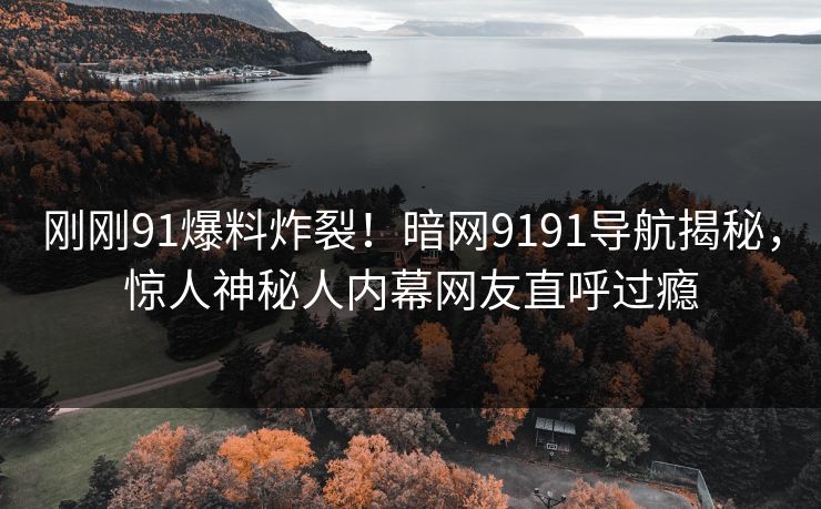刚刚91爆料炸裂！暗网9191导航揭秘，惊人神秘人内幕网友直呼过瘾